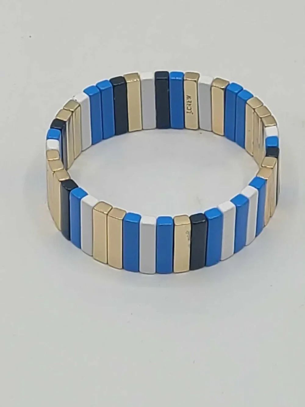 J CrewβEnamel Stretch Bracelet Blue White Gold